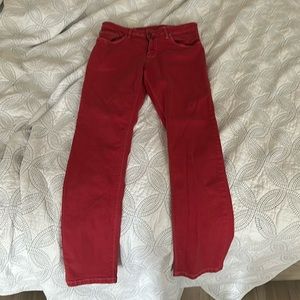ASOS red stretch jeans